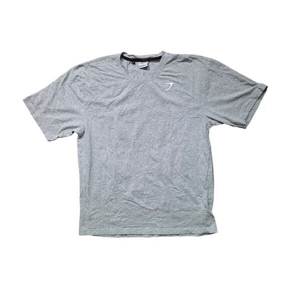 Gymshark Power T-Shirt Men M Light Gray Oversized Core Marl - Picture 1 of 7